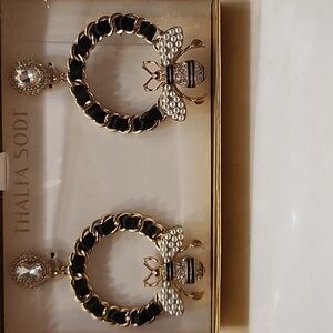 LOW START Thalia Sodi post bumblebee earrings, 3" drop- 2"w NIB